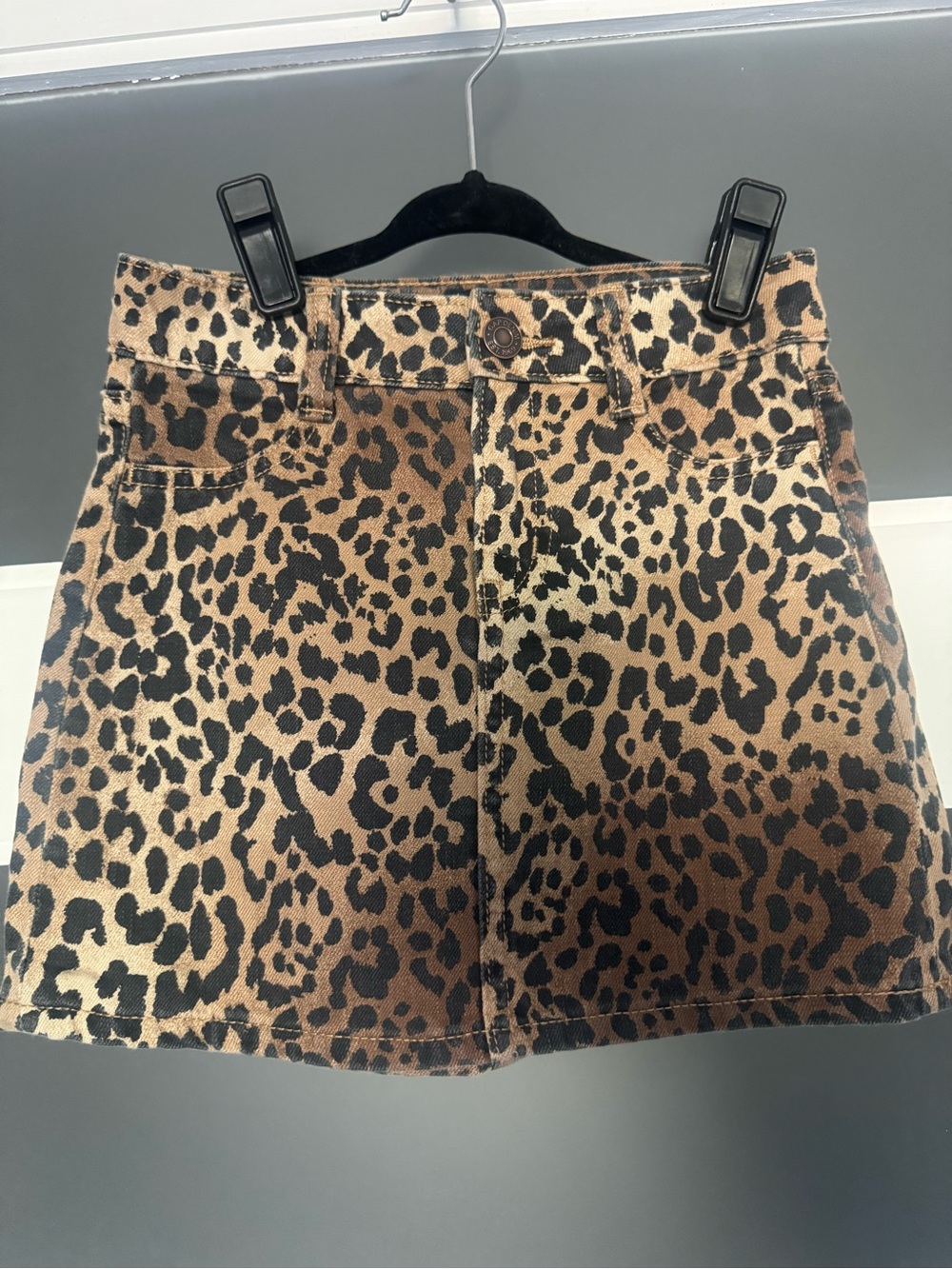 GAP Kids Leopard Print Denim Skirt
